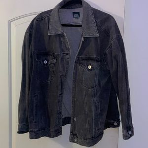 Oversized black jean jacket